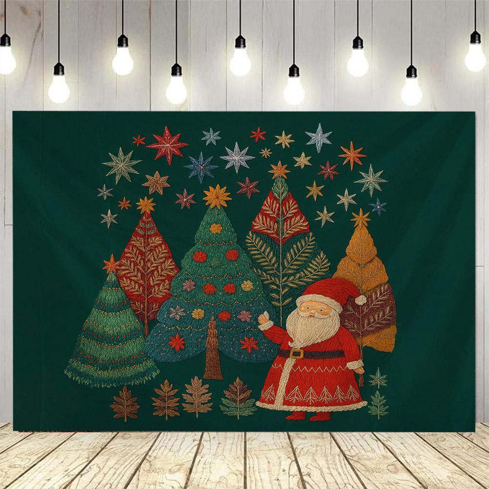 Christmas Home Decoration Fabric Mural Tapestry Santa Claus New Year's Gift Christmas Tree Christmas Background Wall Poster