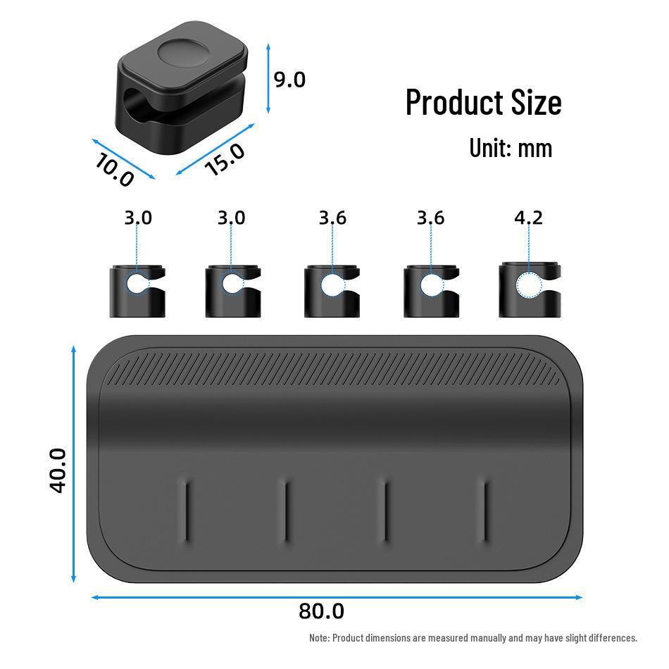 Silicone Magnetic Cable Organizer Set - Multi-Slot Desktop Cable Holder