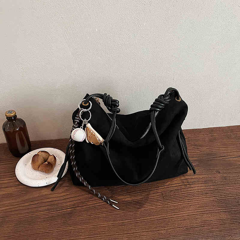 Vintage Large Capacity Commuter Tote Bags  Autumn Winter New Women Shoulder Bags High-end Suede Lady Handbags