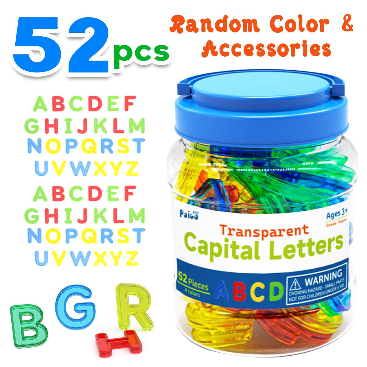 

52pcs Transparent Letter Building Block Jar, Suitable for Children s Spelling Practice, Preschool Education to Learn Spelling