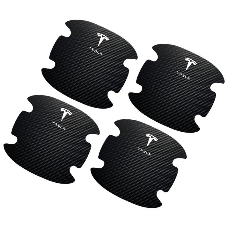 4PCS Car Door Handle Protection Sticker Emblem Car Decoration Styling For Tesla Model 3 Model X S 2016-2020 Decals TM3 TMX TMS Decal