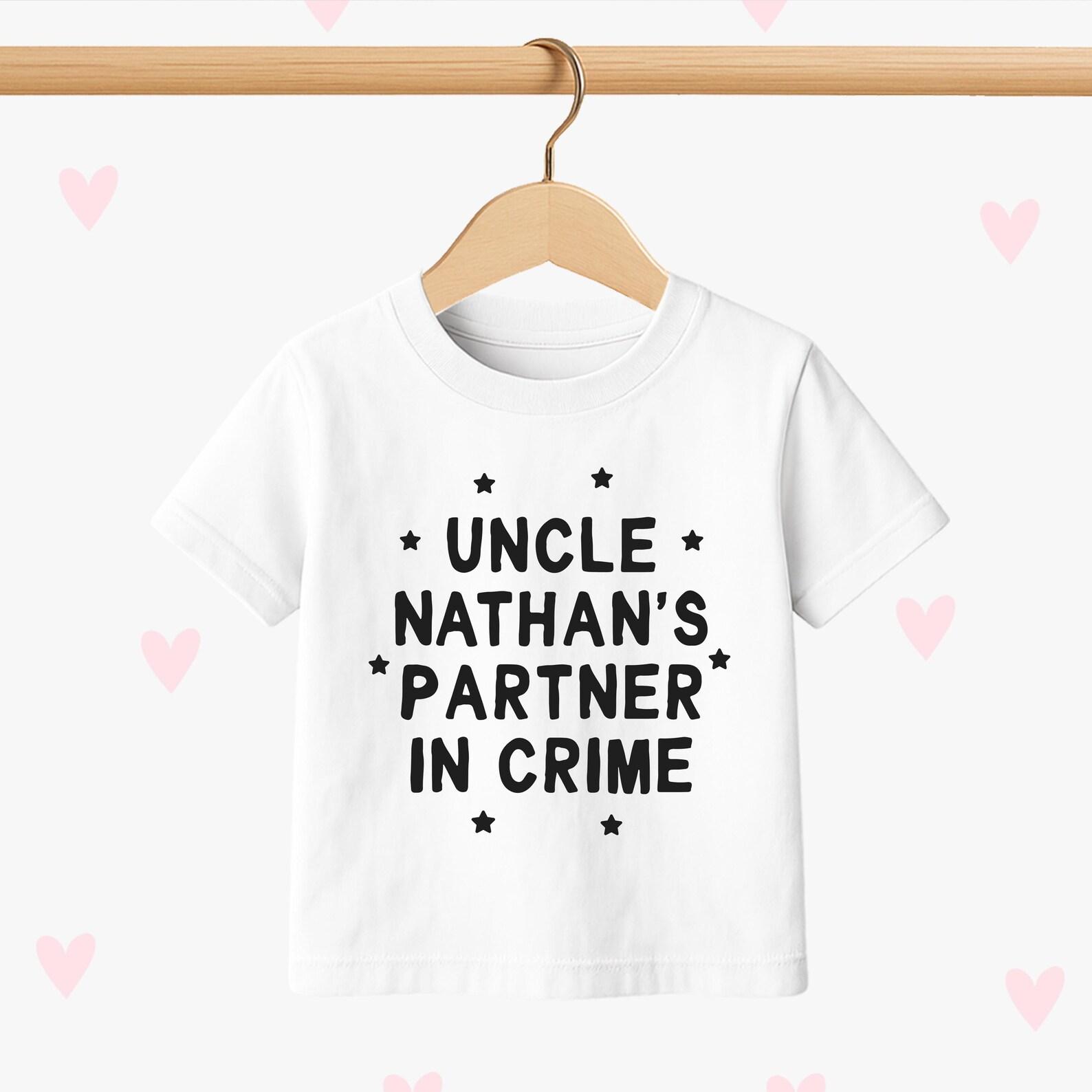 Uncle Partner In Crime Kids T-shirt, Funny Children s Personalized Clothing 150