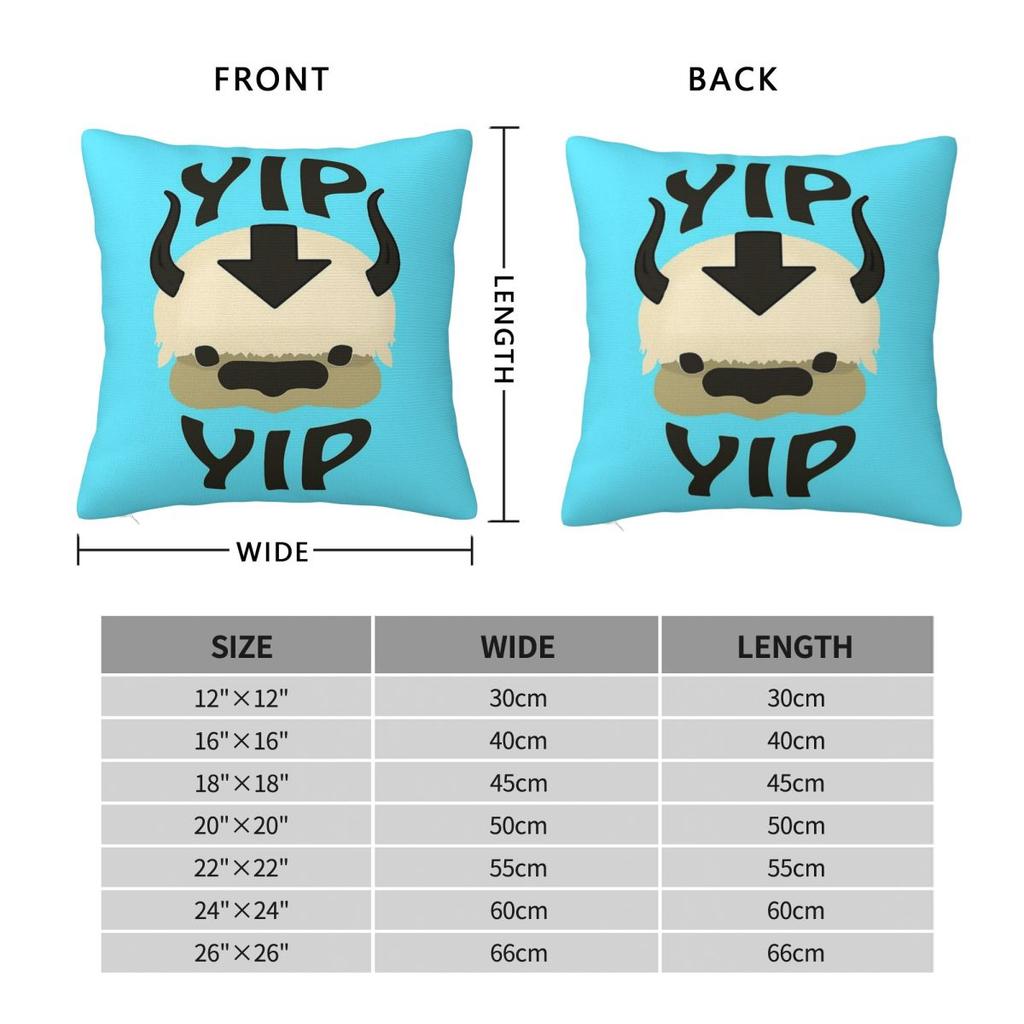 Avatar The Last Airbender Yip Yip Appa Pillowcase Polyester Linen Velvet Creative Throw Pillow Case Sofa Seater Cushion Case 18"