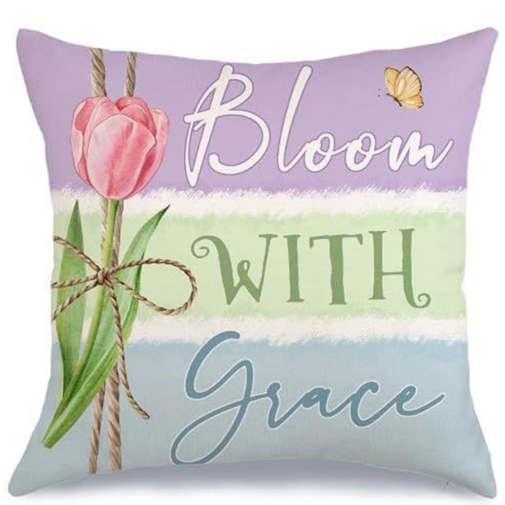 Colorful Tulip Graceful Pillow CoversLiving room sofa cushion cover, soft and comfortable, bedroom room decoration