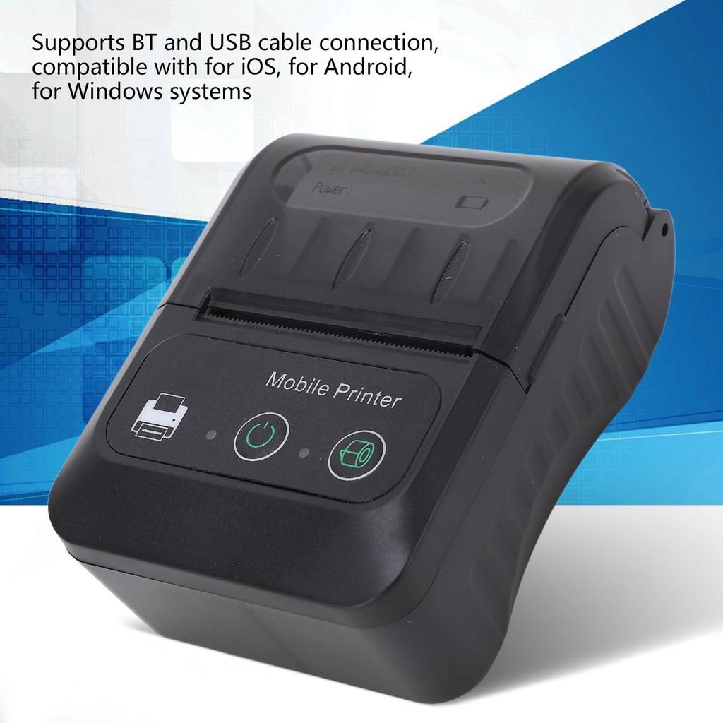 58mm Portable Mini Thermal QR  Printer 2in Cordless USB Receipt Ticket Thermal Printer for Android Ticket Thermal Printer