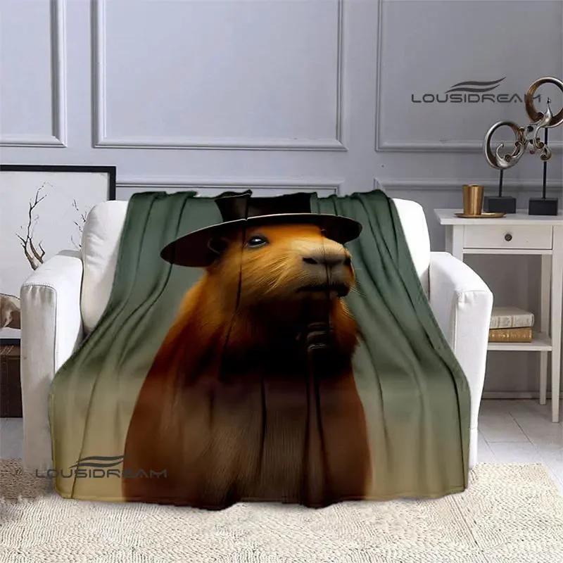 The Capybara Club Anime Blanket Picnic Blanket Vintage Blanket Home Travel Birthday Gift Bed Blanket Thin Blanket