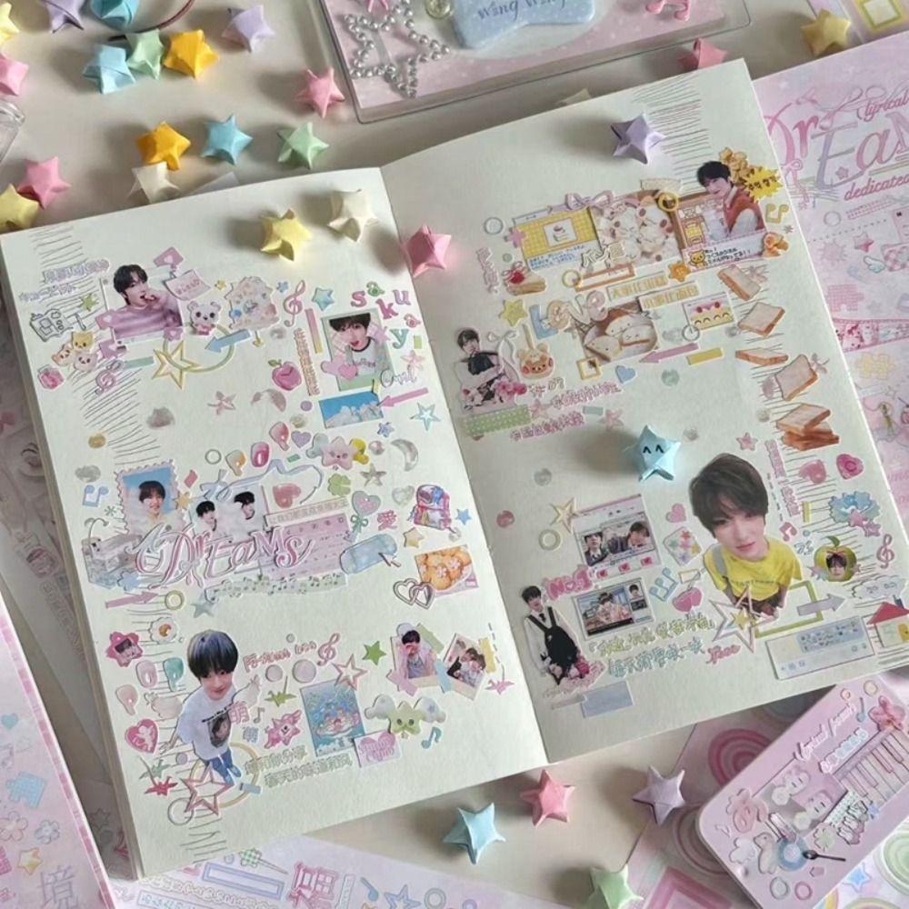 Creative 24 Pages Sticker Book Japanese Style DIY Diary Sticker Gift Cartoon Scrapbook Sticker Stationery Supplies