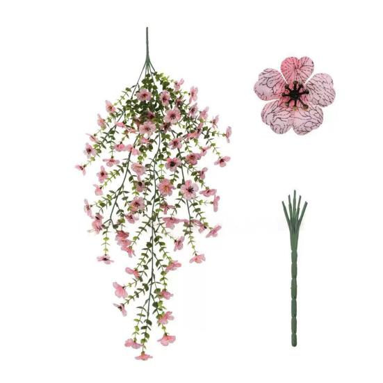 1/2/3/6Pcs Hanging Artificial Violet Flower UV Resistant Realistic Fake Flower Wedding Party Indoor Outdoor Garden Wall Hanging Faux Flower Decoration