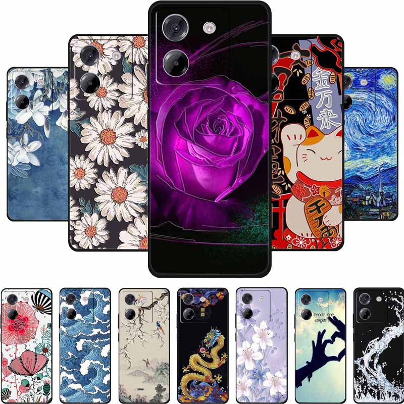 3D Emboss Case For POCO M7 Pro 5G Phone Case Relief Flowers Black Silicone Soft Back Cover For Xiaomi Poco M7 Pro Case Coque Bag