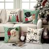 1/4Pcs Christmas Decorative Pillowcases, Snowflake Santa Claus Snowman Pattern Pillow Covers, Christmas Ball Cushion Covers