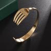 Modeontwerp Roestvrij Staal Gebogen Tafelgerei Vork Open Armband Mannen en Vrouwen Persoonlijkheid Bedel Hip Hop Casual Sieraden Cadeau