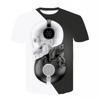 Summer Round Neck 3D Musical Instrument Print Top Fashionable Casual Short Sleeved Men's T-shirts