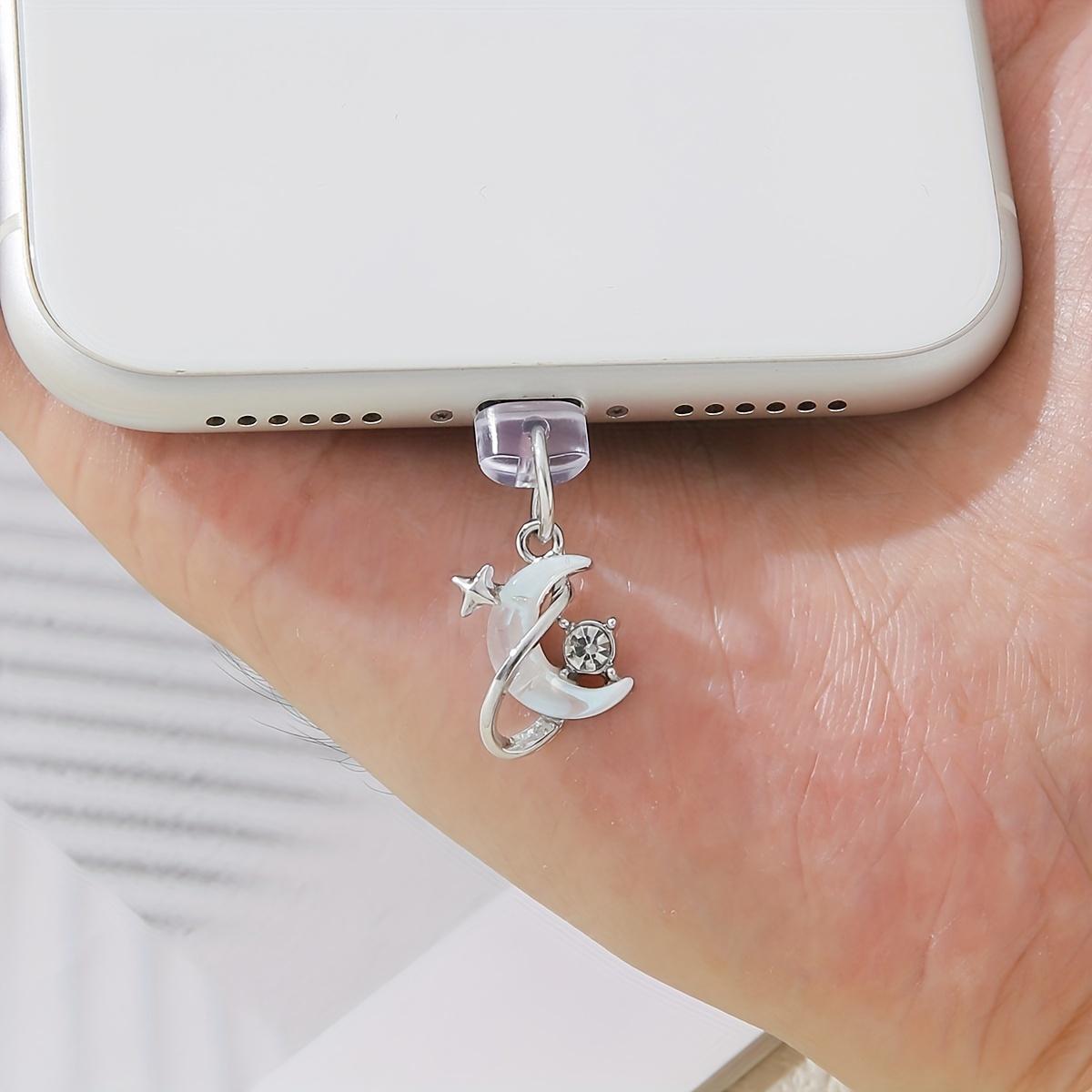 

1 шт. Кулон в стиле Инс для девочки Мечта Планета Луна Заглушка от пыли Подвеска Материал Аксессуары/Порт для зарядки мобильного телефона Универсальная заглушка от пыли Декоративная подвеска For TypeC белый