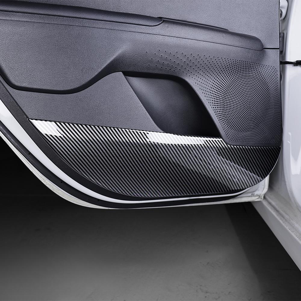 For Kia K3 2019-2026 Carbon Fiber 4PCS Door Anti Kick Panel Cover Trim Interior Mouldings Decoration Accessories