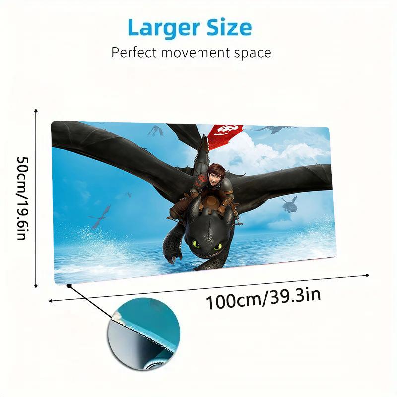How to Train Your Dragon Print Cushion Non-slip Laptop Tablet Big Mousepad XXL Mat Mini PC Playmat With Lock edge