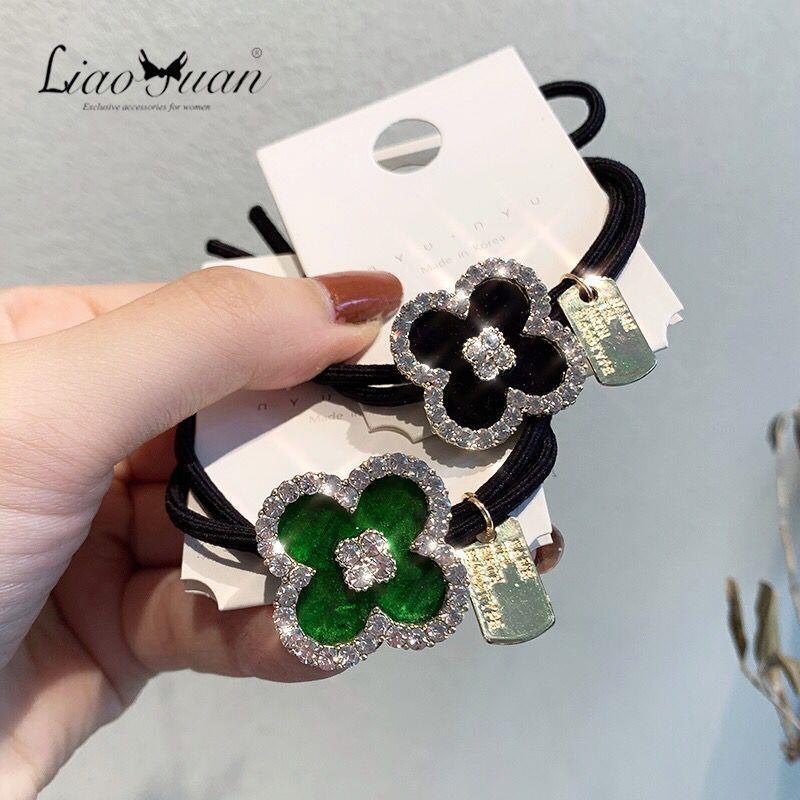 Four-leaf clover hair rope temperament small fresh hair band girl tied hair ponytail headband tied hair rubber band hair accessories