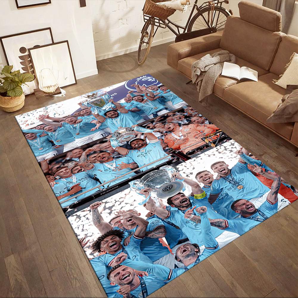 Manchester City Floor Rug Office Rug Suitable For Hallway Decorate Room Kitchen Foyer Antislip Carpet Anime Office Decor
