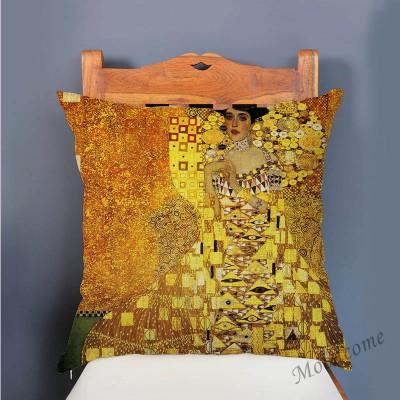 Gold Luxury Decorative Oil Painting Home Decorative Pillow Case Cover Gustav Klimt Gallery Collection Sofa Chair Cushion Cover