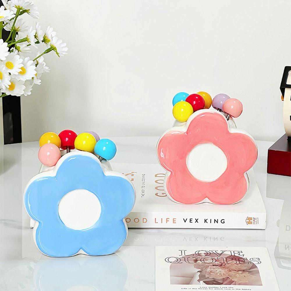 Flower Shaped Dessert Forks Portable Cute Toothpick with Holder  Kitchen Supplies