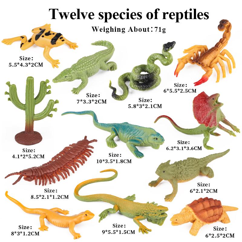 Oenux Mini Wild Wild Forest Animals Insect Dinosaur Model Owl Fox Squirrel Hedgehog Fox Frog Figurines Cake Toppers Kid Toy Gift