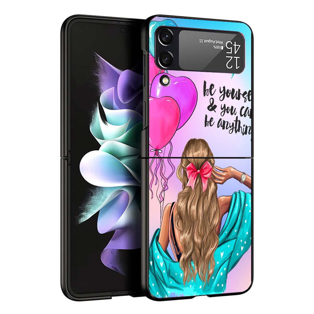 Woman Fashion Girl Super Mom Baby Phone Case For Samsung Galaxy Z Flip7 Flip6 5G Flip5 Flip4 Flip3 ZFlip 7 6 3 4 5 Shockproof Ba