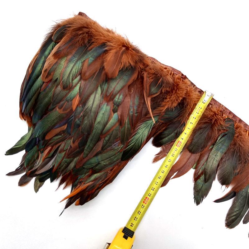 5-10Meter Natural Chicken Rooster Tail Feathers Trims Fringe Plumas Wedding Party Dress Decoration Needlework Accessories13-18cm