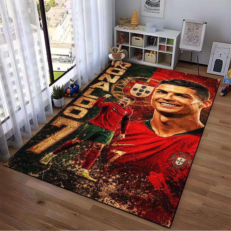 Portugal Football Star Designed floor mat, suitable as a non-slip mat for the living room or bedroom sofa