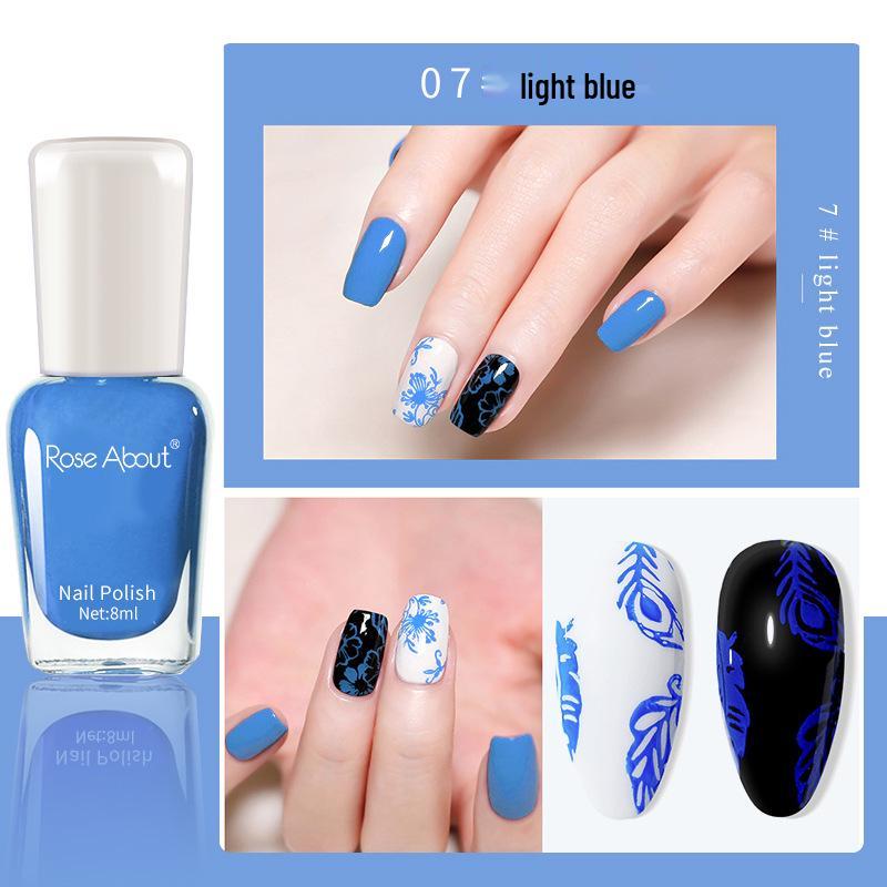 Peelable Nail Art Stamping Polish Set, 8ml - Long-Lasting, No-Bake, Easy-Transfer Formula