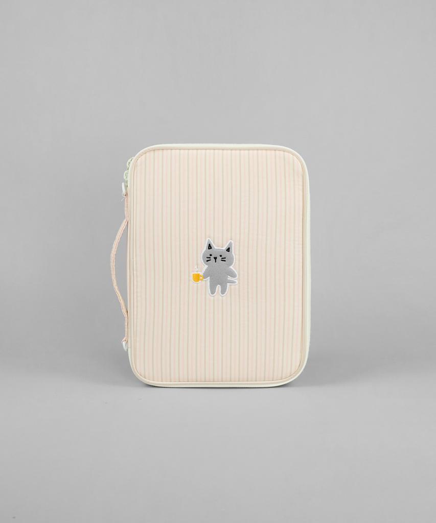 Kimhachan Striped Kitty Ipad Pouch - 3 Colors