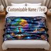 Tree of Life Theme Soft Blanket Personalized Custom Name Text Print Warm Blanket Home Sofa Bedroom Decor