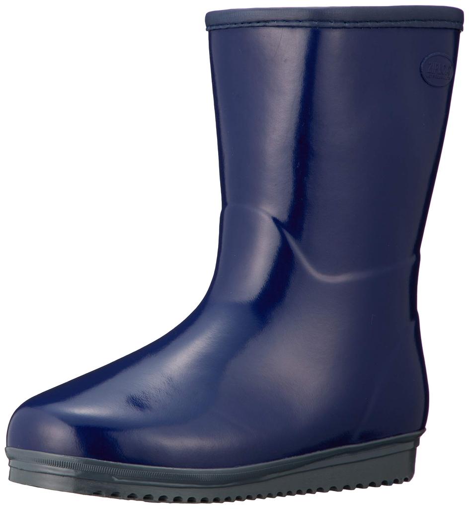 nobuoka Work Boots with Lining and Flat Size 2E CO-COS Sweat-Absorbent Soles, Ziploa, Women's, Navy, 23.5 cm,