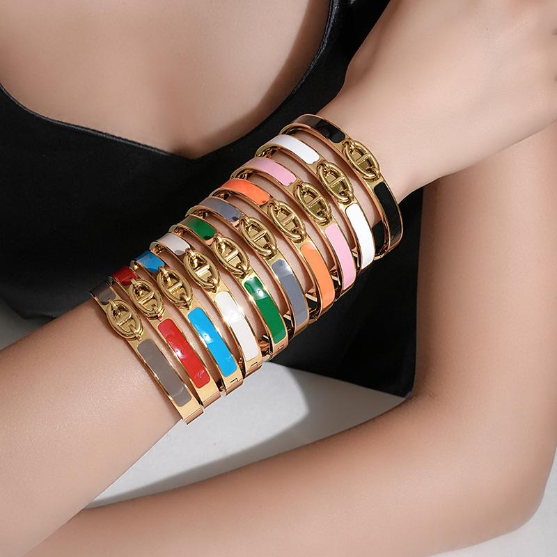 New Pig Nose Bracelet, Fashionable, Versatile and Trendy Multi-enamel Bracelet