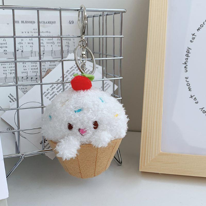 Ins New Strawberry Cream Cheese Plush Toy Grab Machine Doll School Bag Pendant Small Cute Doll