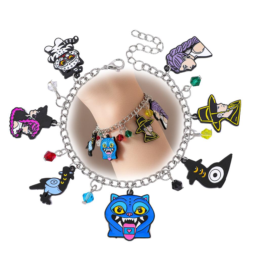 KPop Demon Hunters Rumi Jino Dreapy Tiger Crow Enamel Pendant Charm Bracelets Handmade DIY Jewelry for Women And Girls