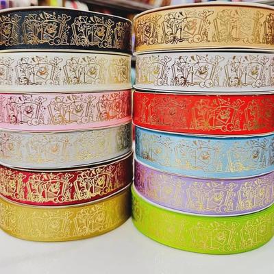 2.5cm Wide Magic Book Ribbon - Hot Stamping Handmade Bow for Jewelry and Gift Box Accessories