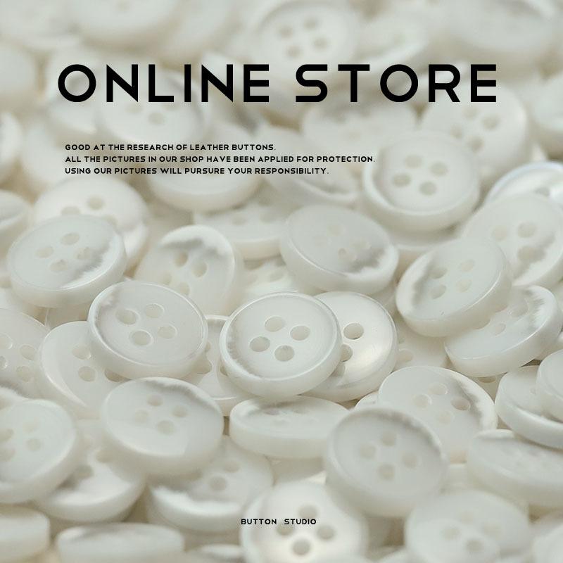 Four-Eye Imitation Jade Resin Button White Clothing Button Long-Sleeved Knitted Cardigan Shirt Clothing Sleeve Collar Button