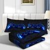 2/3Pcs Game Controller Pattern Duvet Cover Set Light Blue Trendy Digital Print Bedding with Zipper Machine Washable