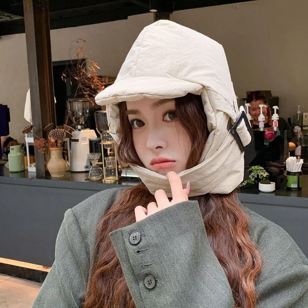 Warm Down Hat Riding and Skiing Hat Balaclava Hat Beanieas Cap Cold Protection Hat Scarf Set Outdoor