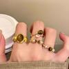 Maillard Tiger's Eye Stone Gold Ring Adjustable Index Finger Ring Stacked Wear Ring