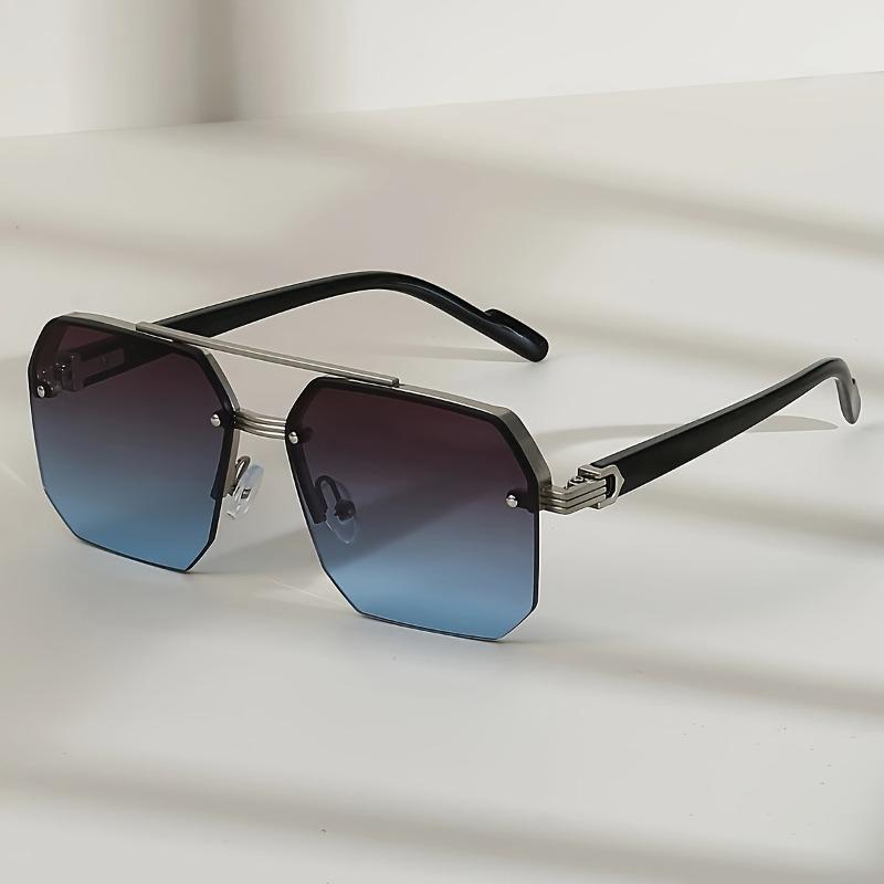 New Stylish Oversized Metal Frame Fashion Glasses for Men and Women Featuring a Dual Beam Design Perfect for Activities