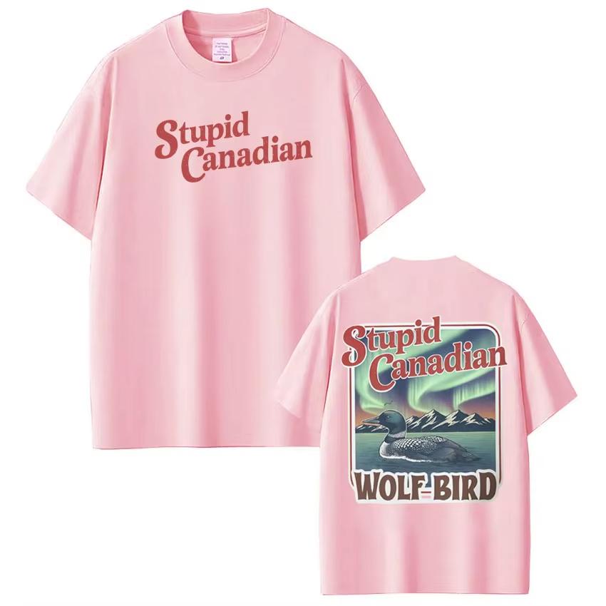 Stupid Canadian Wolf Bird Heated Rivalry Funny Meme Tshirt Man Woman Harajuku Short Sleeve Casual TShirt Ins Y2k