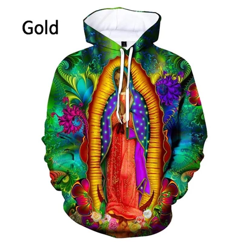 

Модна толстовка з капюшоном і 3D-принтом Guadalupe Mexico Virgin Mary для чоловіків, жіночий одяг, повсякденні пуловери, толстовки з капюшоном 6XL
