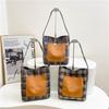 Street Style Plaid Shoulder Bag For Daily Use With Magnetic Closure And Phone Pocket