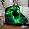 1pc Green Lantern Flannel Throw Blanket Soft, Warm & Cozy for Couch, Bed, Office, and Travel Versatile All Season Gift, Christmas Present