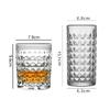 Classic Design Wine Glass Relief Whiskey Glass 300ml/330ml Household Brandy Champagne Cups Creative Wine Utensils for Friends