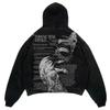 Hooded Sweatshirt Women Streetwear Hip Hop Print Loose Casual Daily Wear Vintage Style