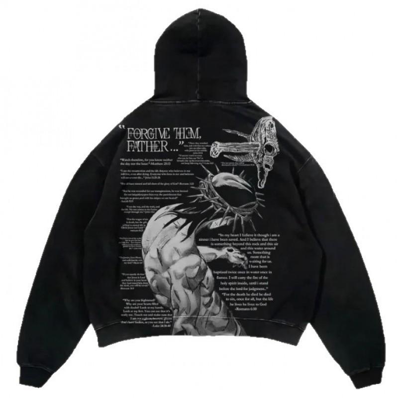 Hooded Sweatshirt Women Streetwear Hip Hop Print Loose Casual Daily Wear Vintage Style