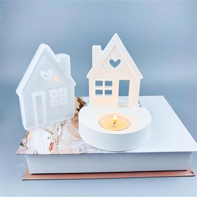 Light House Candle Holder Silicone Mold DIY Heart Houses Making Supplies Plaster Concrete Resin Candlestick Casting Molds