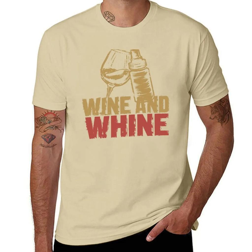 Mothers Day Gift Wine And Whine Mom Gift TShirt Anime T Shirts Vintage Mens T Shirts