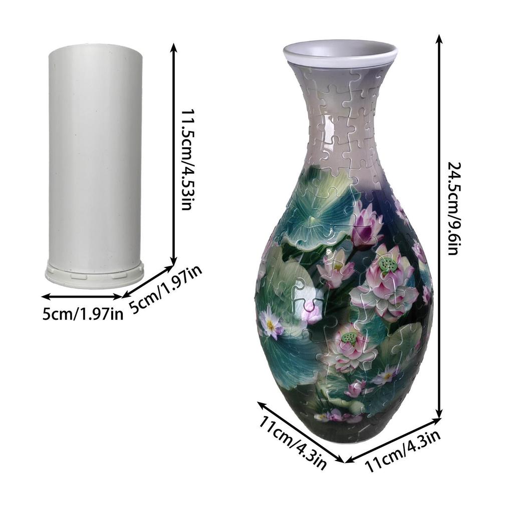 3D Puzzle Vase DIY Ornament for Living Room, Flower Arrangement, Home Decor, and Toy - Ideal for Children's Birthday or Christmas Gift.